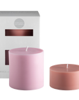 peach + petal | escc large pillar candle | soy - blend unscented candles - porter green | style + sustainability