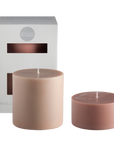 wheat + oat | escc large pillar candle | soy - blend unscented candles - porter green | style + sustainability