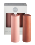 terra + peach | escc medium pillar candle | soy - blend unscented candles - porter green | style + sustainability