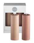 wheat + oat | escc medium pillar candle | soy - blend unscented candles - porter green | style + sustainability