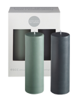 sage + olive | escc medium pillar candle | soy - blend unscented candles - porter green | style + sustainability