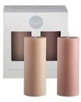 wheat + oat | escc small pillar candle | soy - blend unscented candles - porter green | style + sustainability