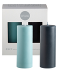 mist + ink | escc small pillar candle | soy - blend unscented candles - porter green | style + sustainability