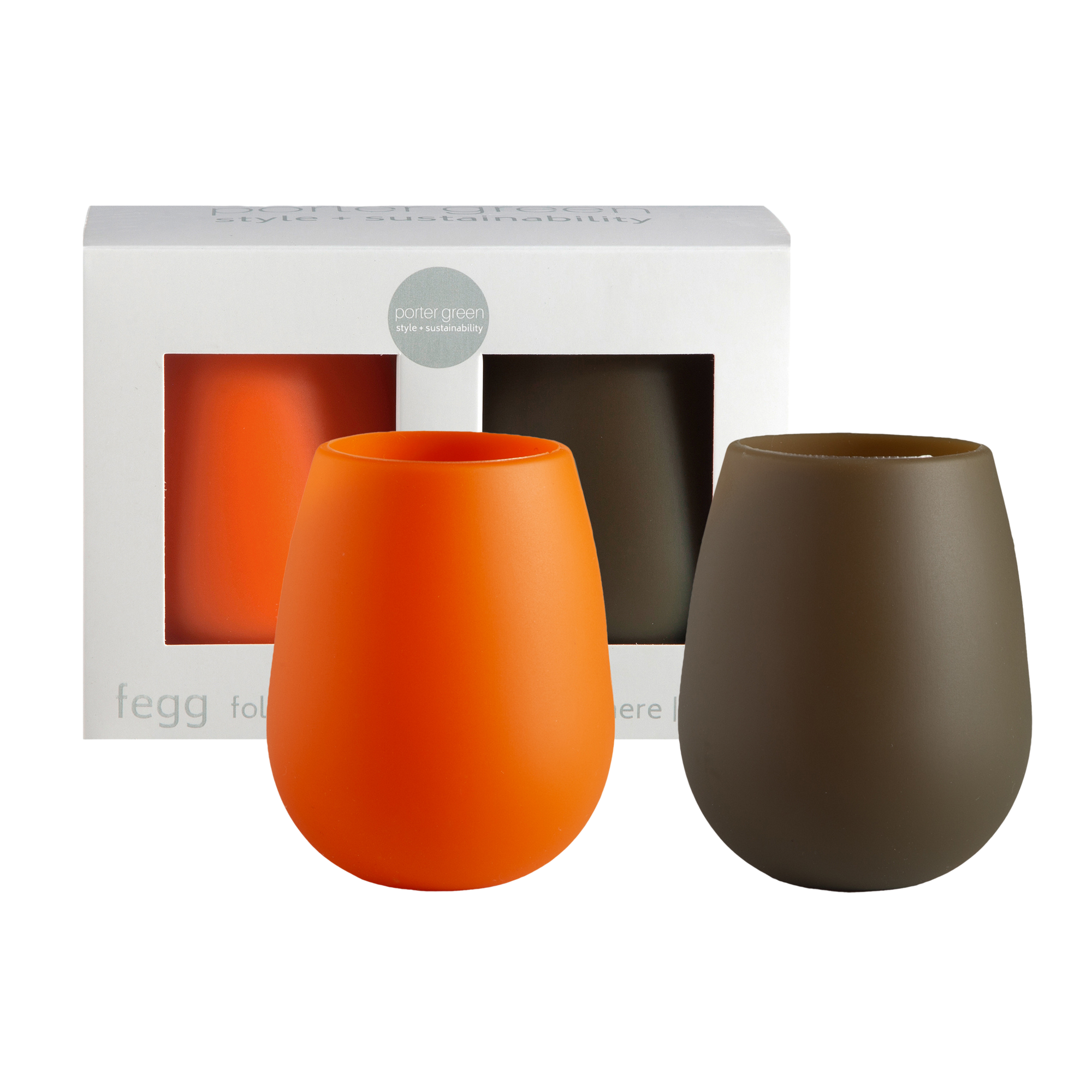 tobacco + turmeric | fegg | silicone unbreakable glasses - porter green | style + sustainability