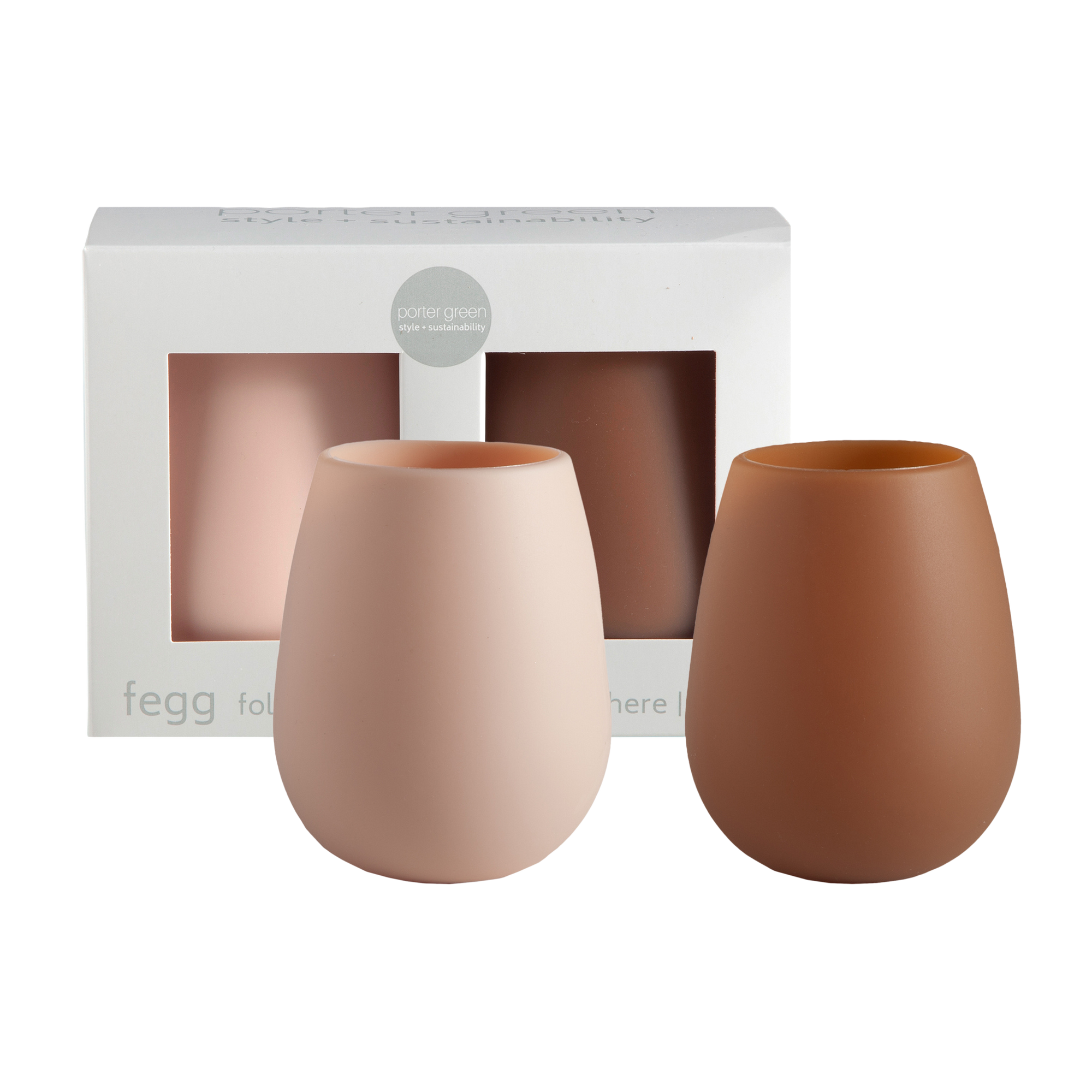 latte + donkey | fegg | silicone unbreakable glasses - porter green | style + sustainability