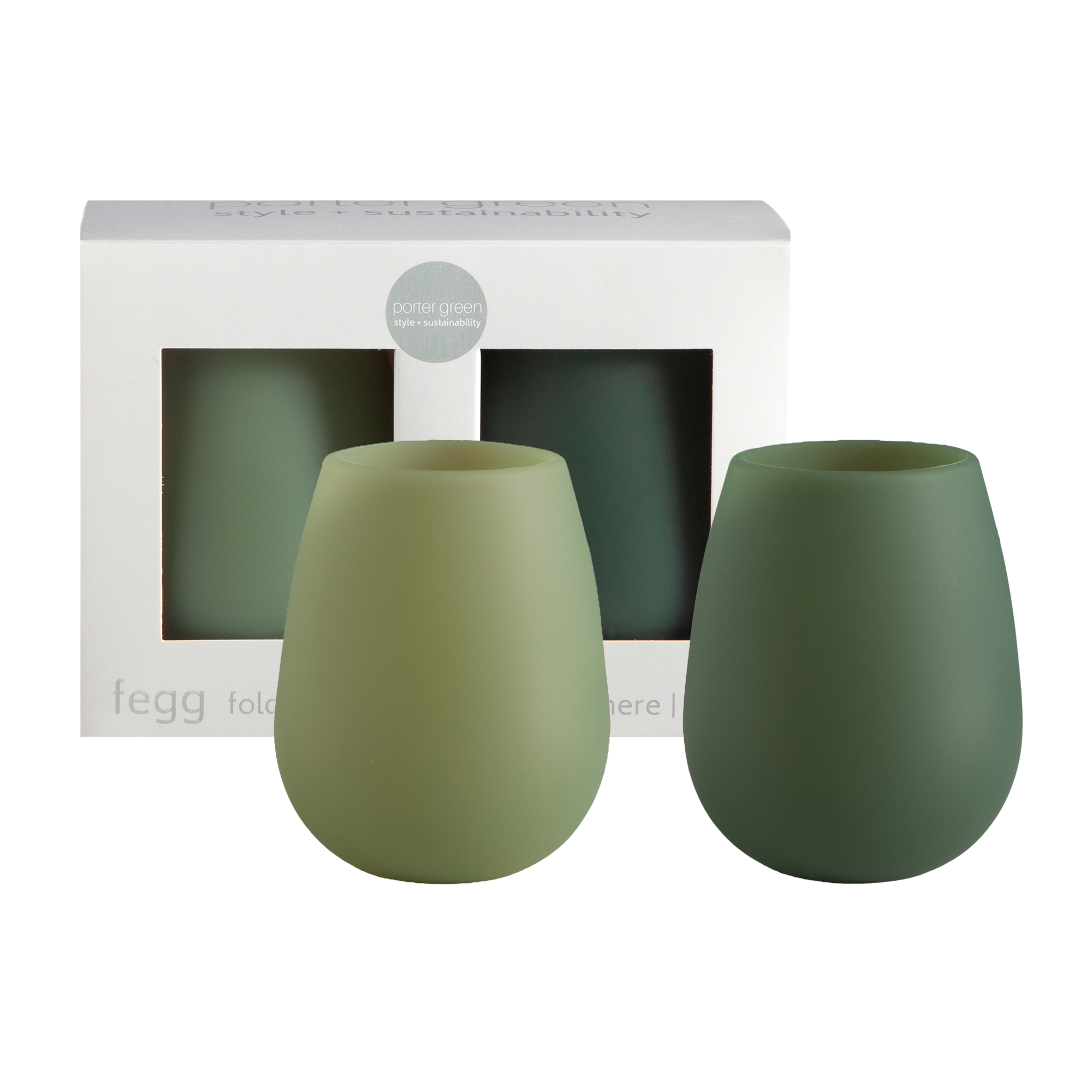 sage + olive | fegg | silicone unbreakable glasses - porter green | style + sustainability