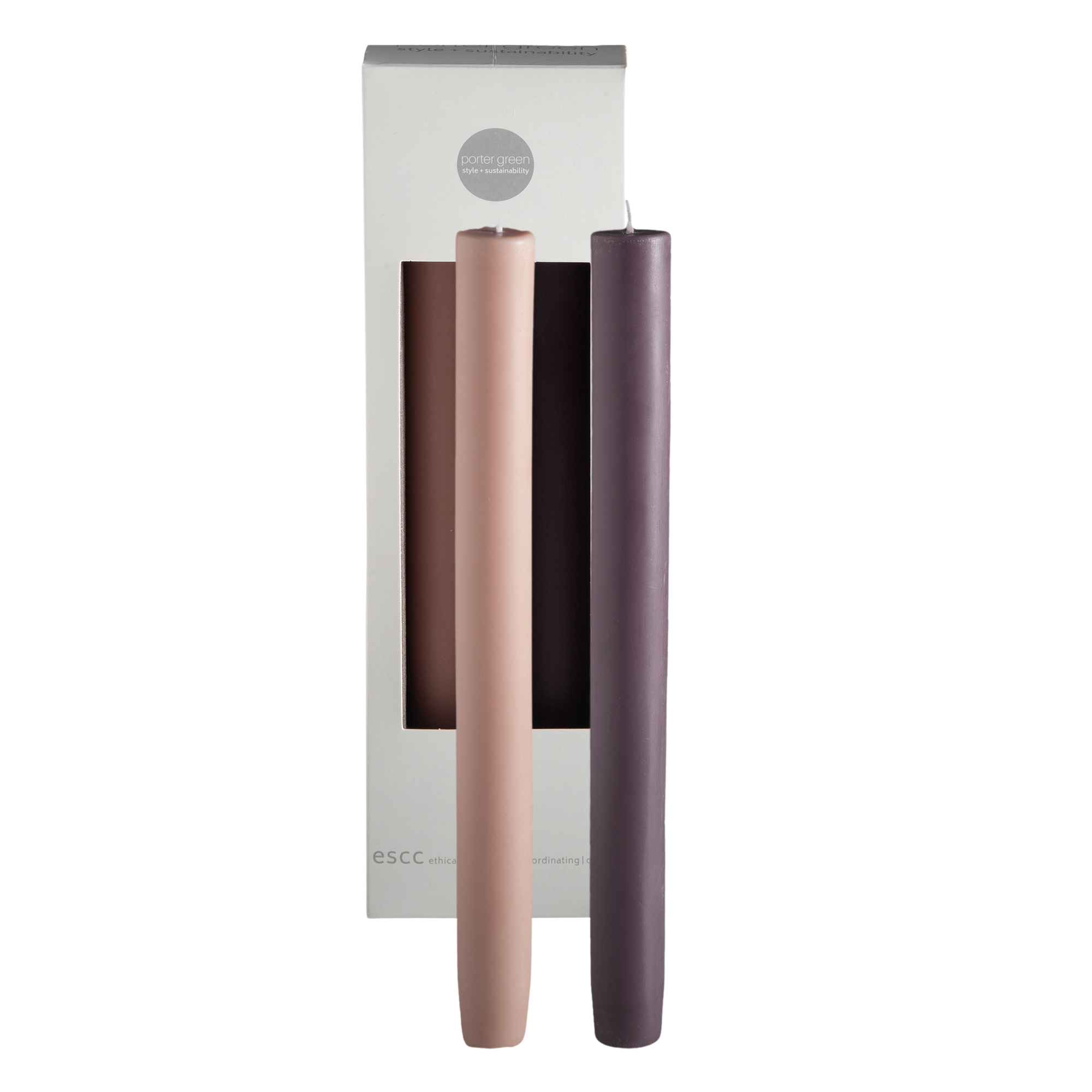 latte + donkey | escc dinner candle | soy - blend unscented candles - porter green | style + sustainability