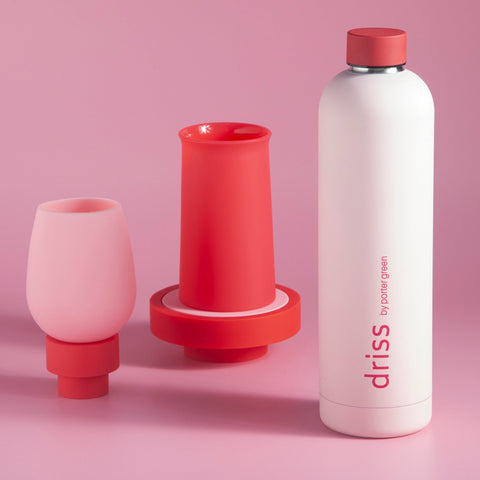 cherry + blush | driss | insulated stainless steel water bottle - porter green | style + sustainability