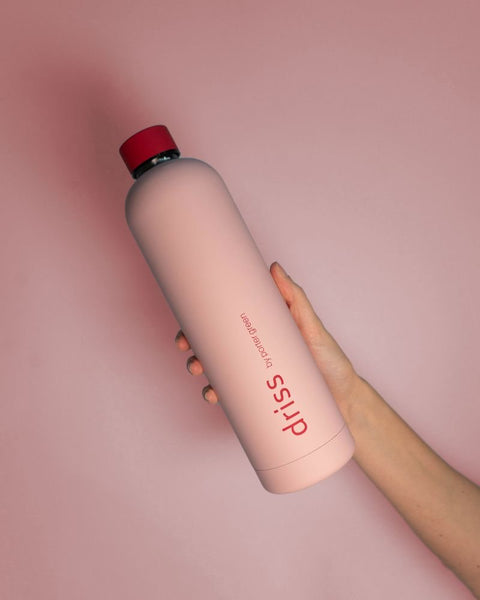 cherry + blush | driss | insulated stainless steel water bottle - porter green | style + sustainability