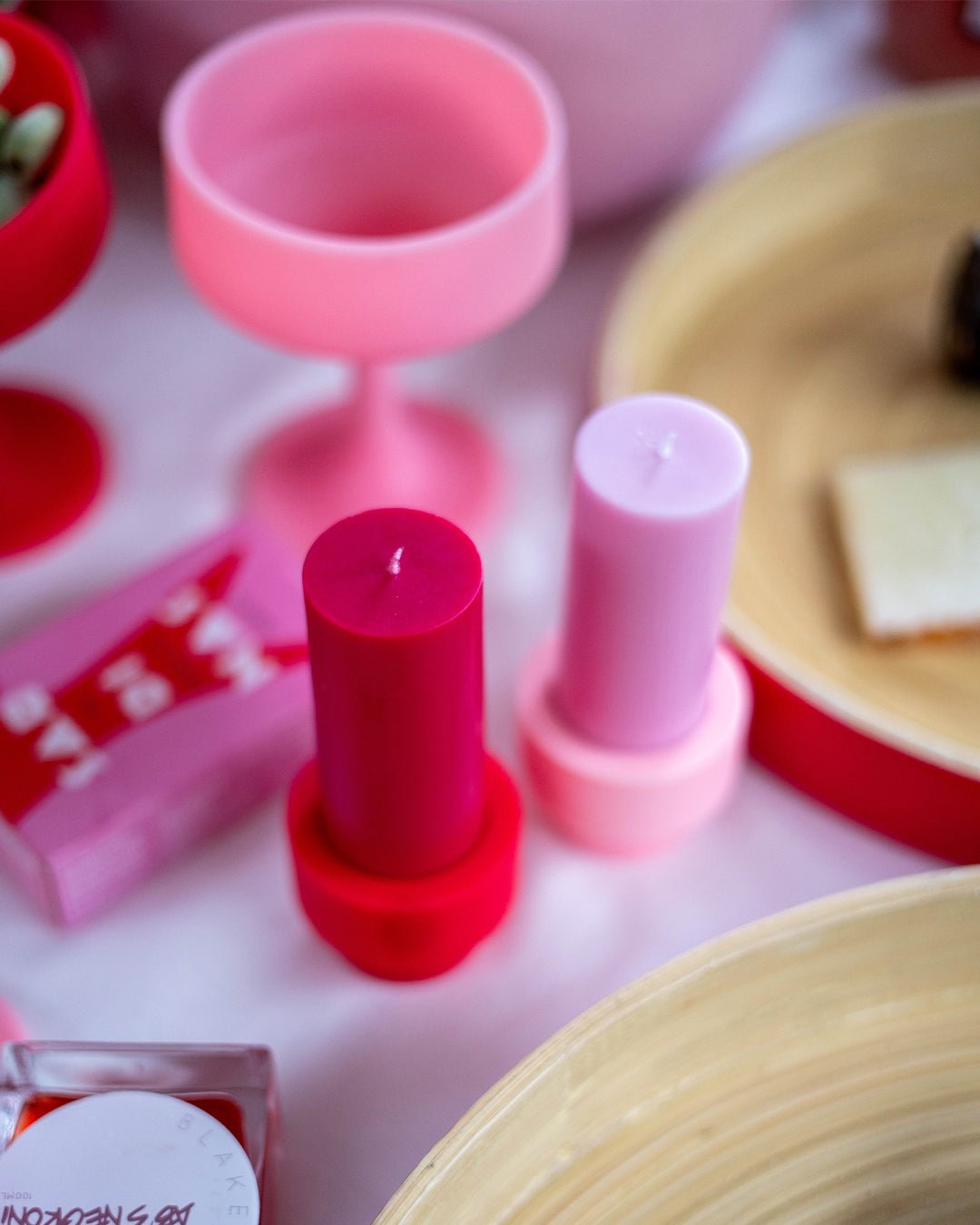 Cherry + Blush | Flipp small | Silicone Unbreakable Candle Holder Set - porter green | style + sustainability