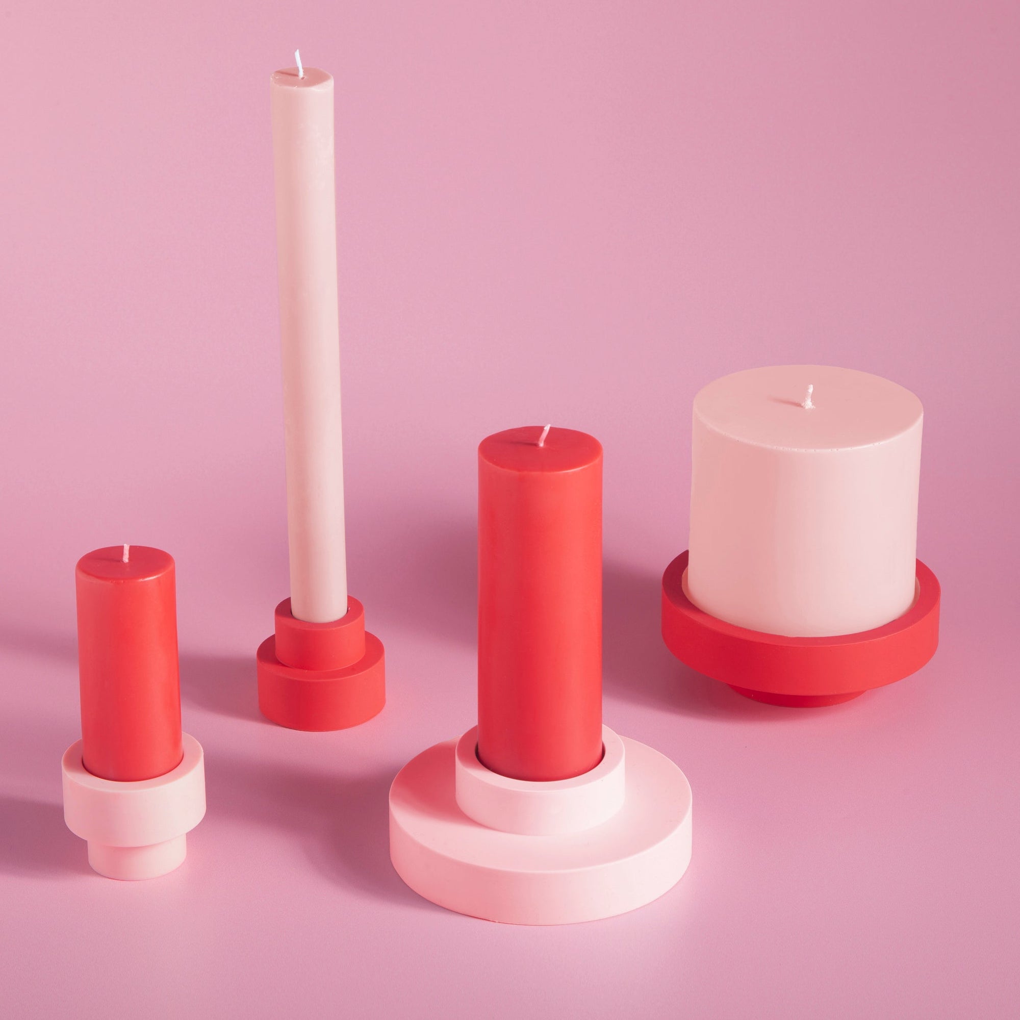 Cherry + Blush | Flipp small | Silicone Unbreakable Candle Holder Set - porter green | style + sustainability