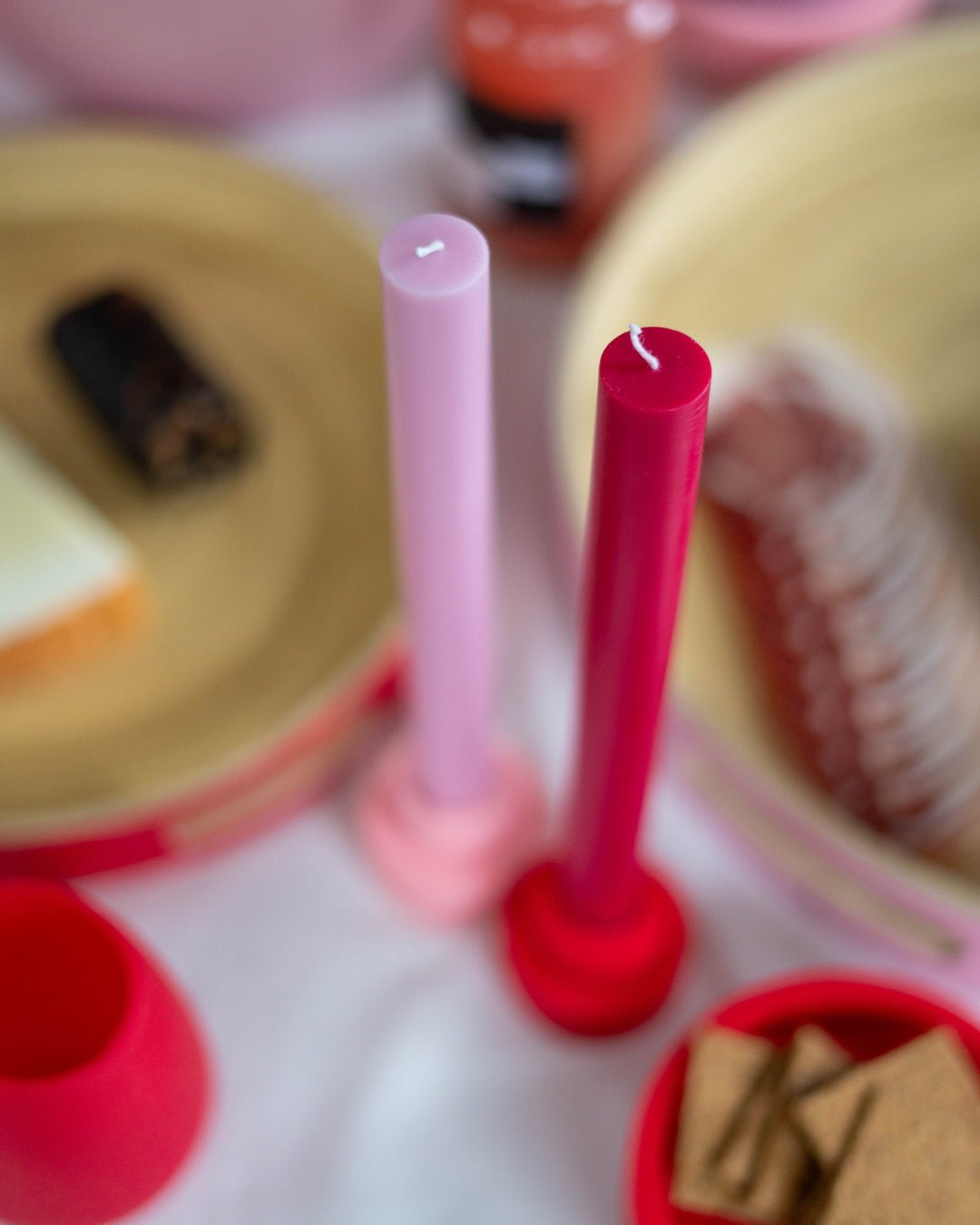 Cherry + Blush | Flipp small | Silicone Unbreakable Candle Holder Set - porter green | style + sustainability