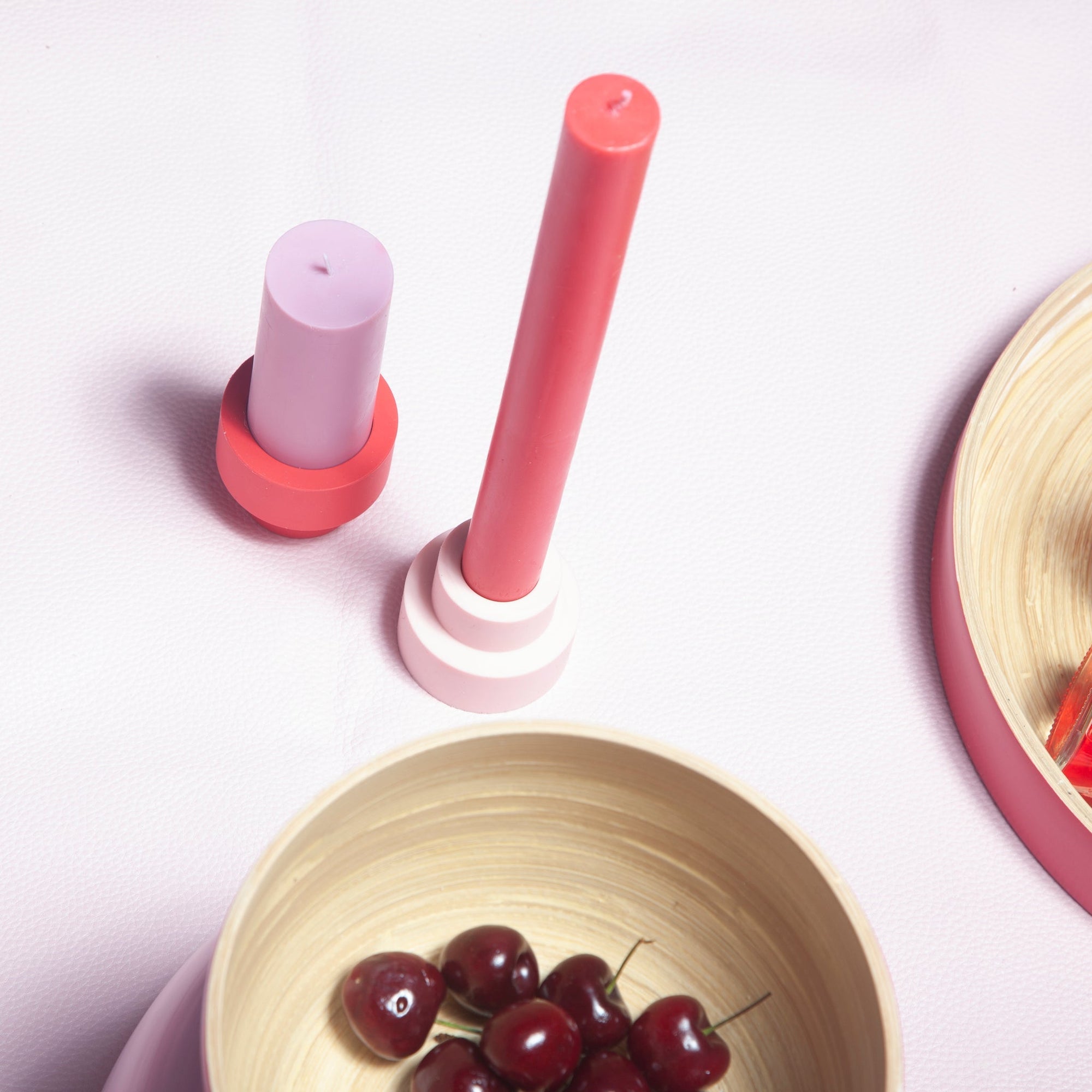 Cherry + Blush | Flipp small | Silicone Unbreakable Candle Holder Set - porter green | style + sustainability