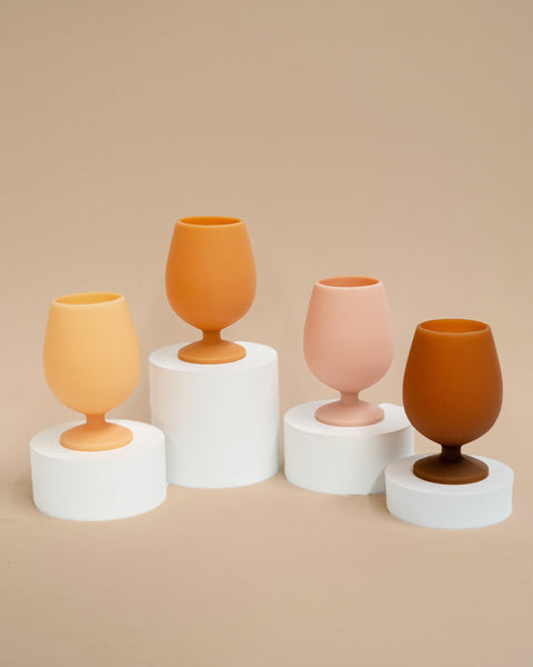 cinnamon | stemm | silicone unbreakable wine glasses - porter green | style + sustainability