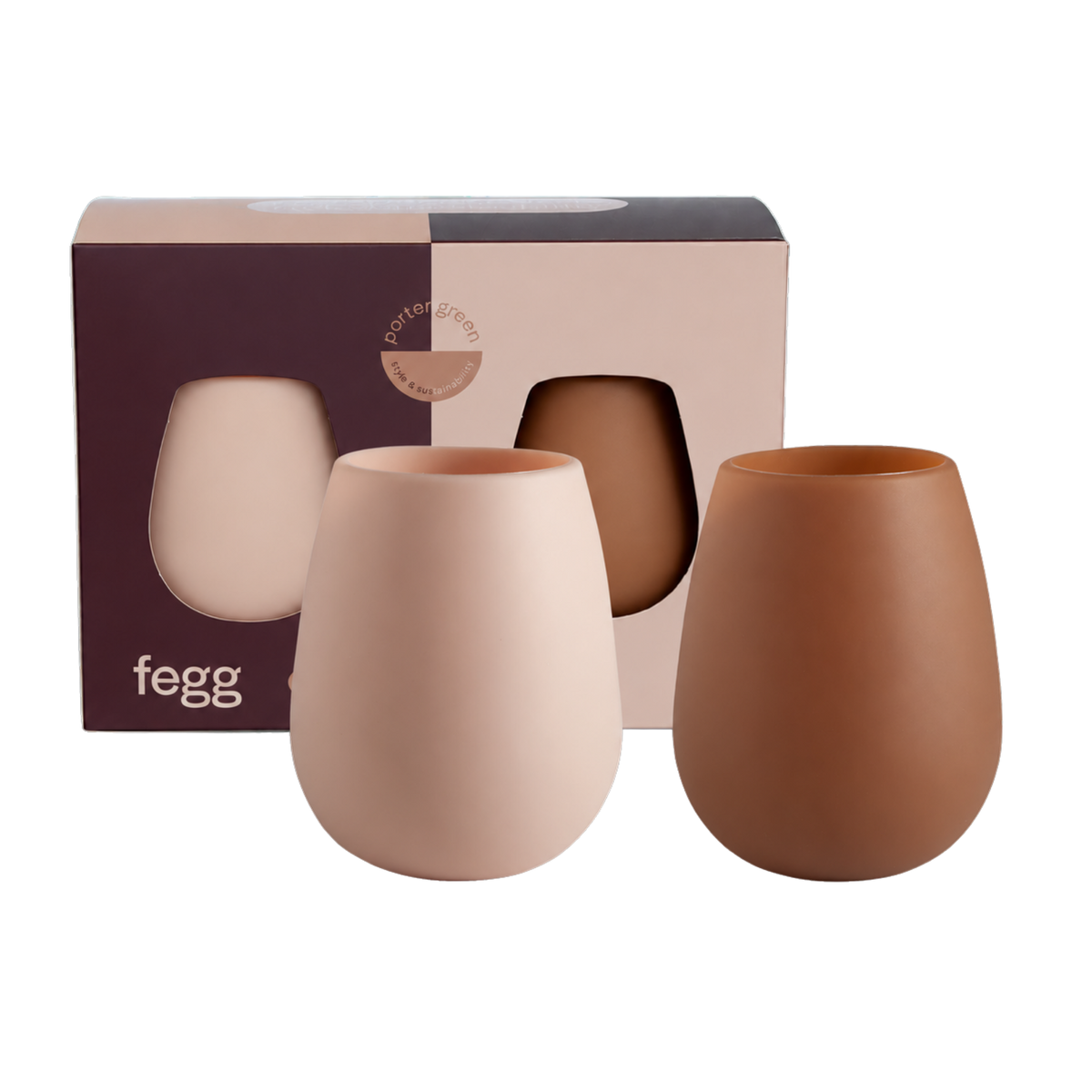 latte + donkey | fegg | silicone unbreakable glasses - porter green | style + sustainability