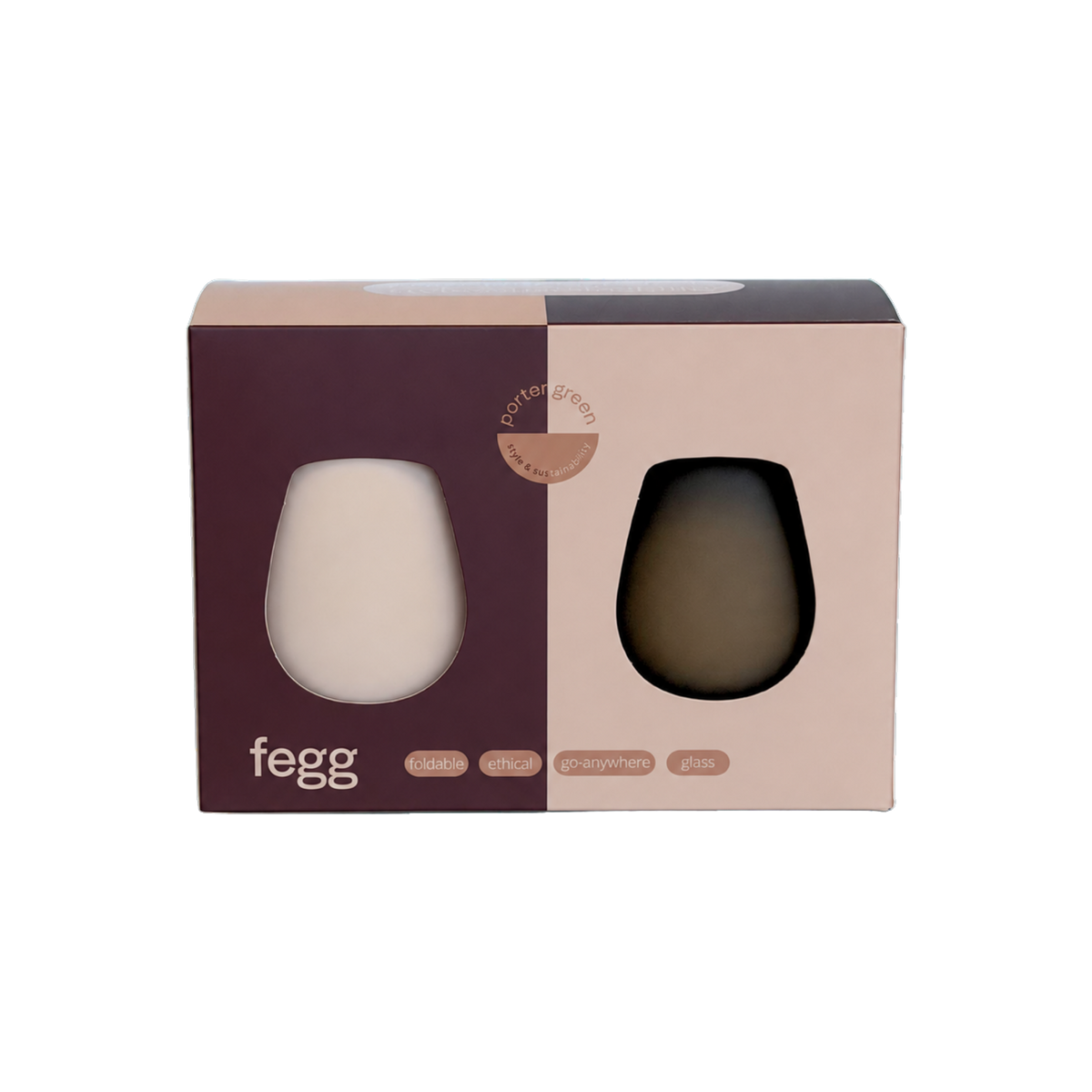 latte + donkey | fegg | silicone unbreakable glasses - porter green | style + sustainability