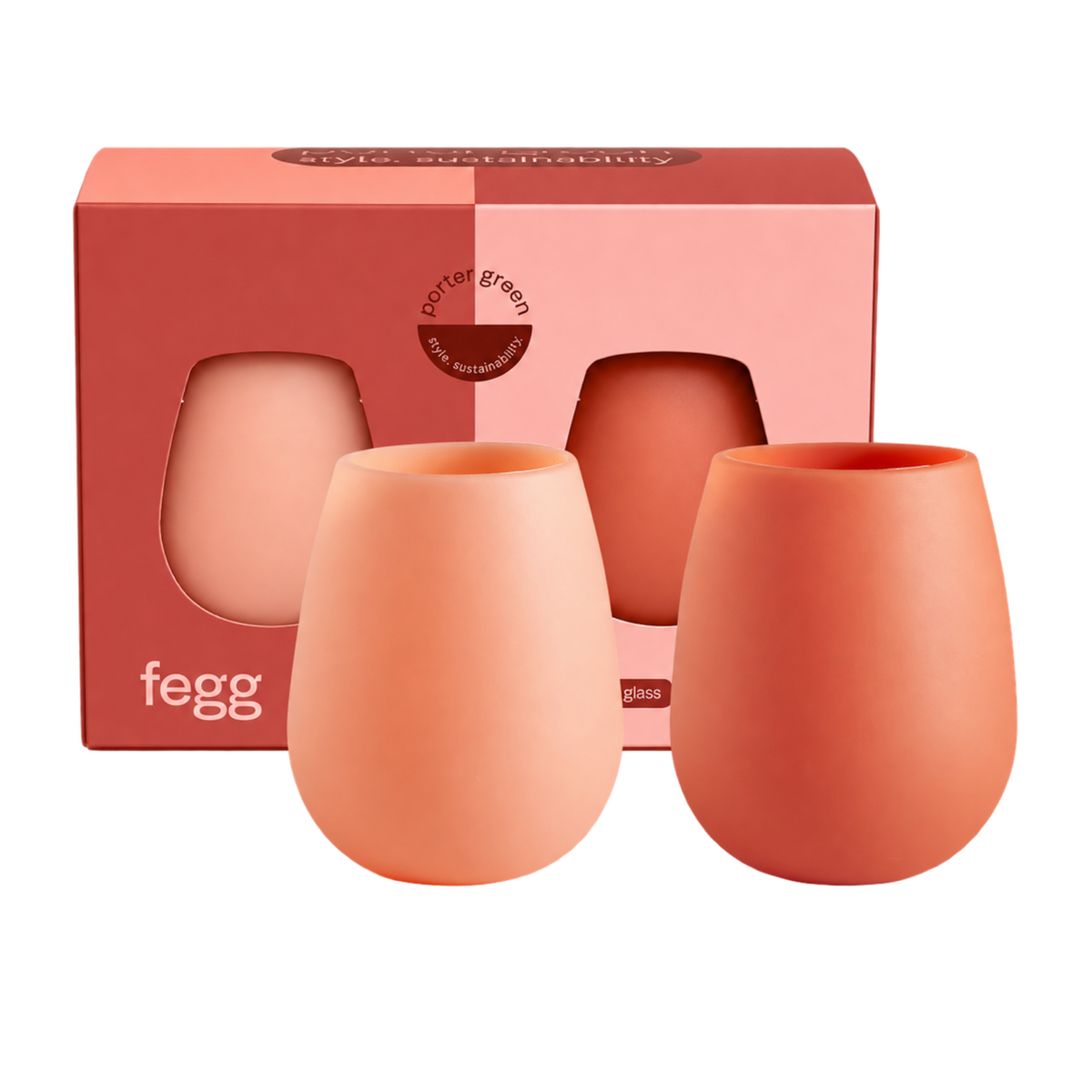 terra + peach | fegg | silicone unbreakable glasses - porter green | style + sustainability
