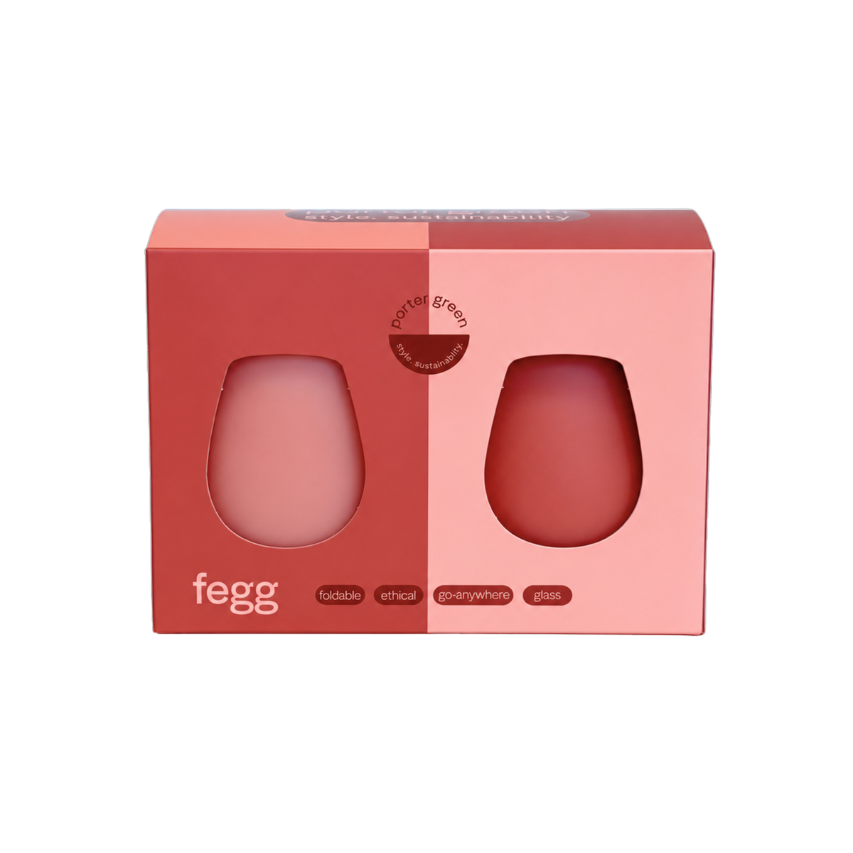 terra + peach | fegg | silicone unbreakable glasses - porter green | style + sustainability