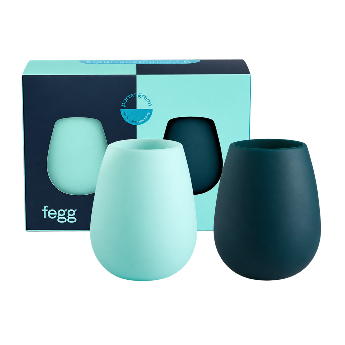 mist + ink | fegg | silicone unbreakable glasses - porter green | style + sustainability