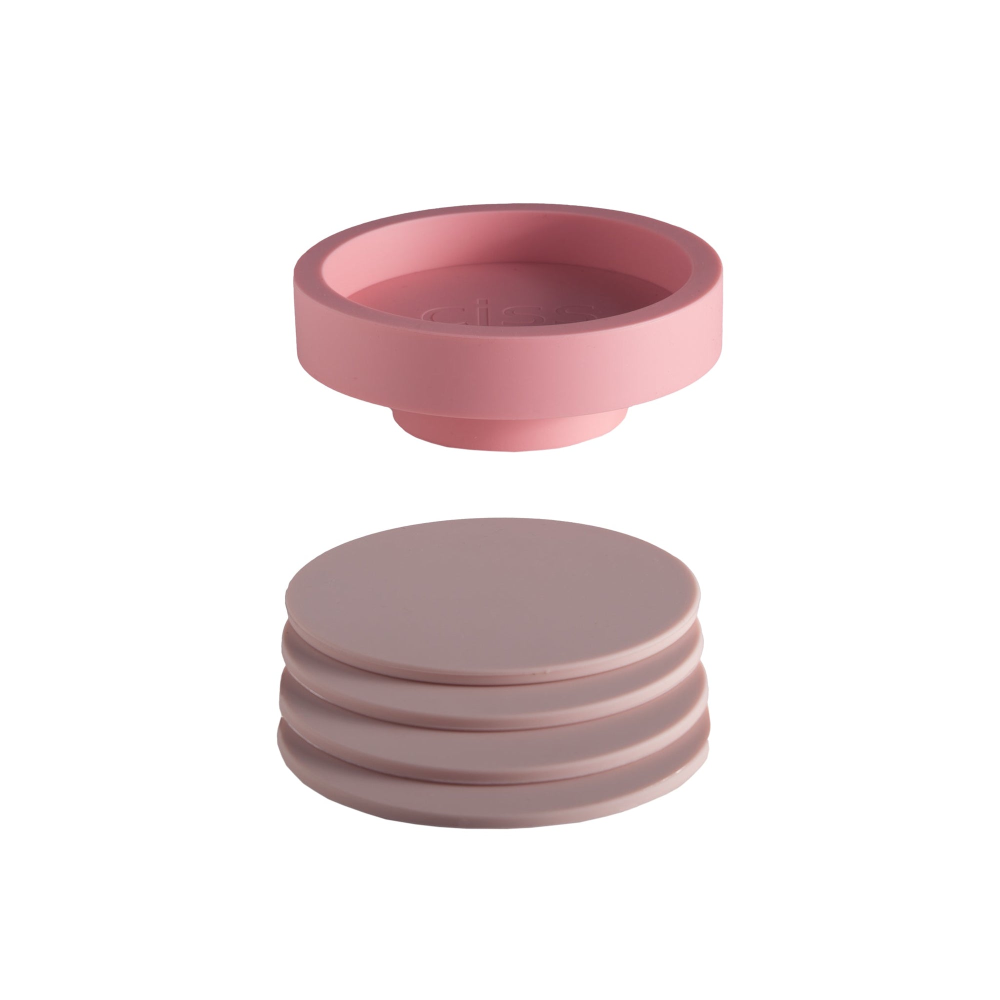flamingo + lotus | ciss | unbreakable silicone coasters - porter green | style + sustainability