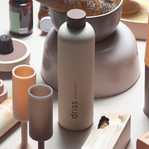 latte + donkey | driss | insulated stainless steel water bottle - porter green | style + sustainability