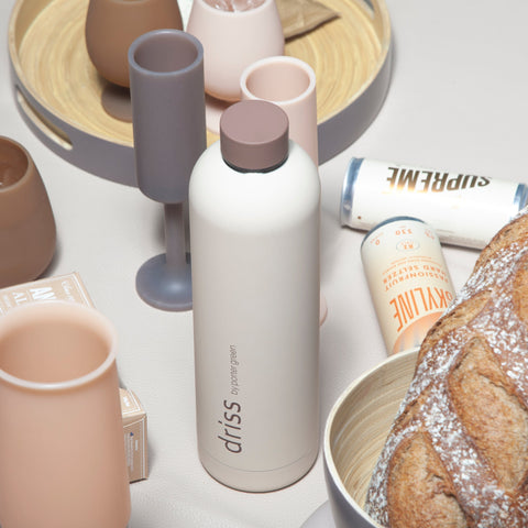 latte + donkey | driss | insulated stainless steel water bottle - porter green | style + sustainability