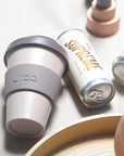 latte + donkey | urbb | biodegradable bamboo coffee cup - porter green | style + sustainability
