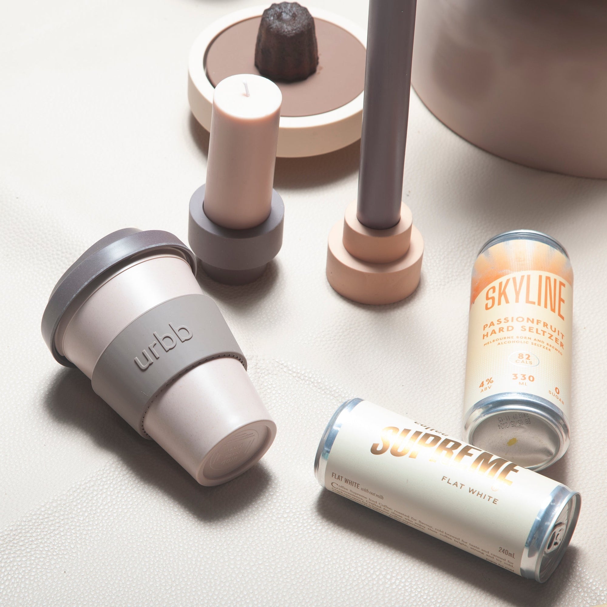 latte + donkey | urbb | biodegradable bamboo coffee cup - porter green | style + sustainability