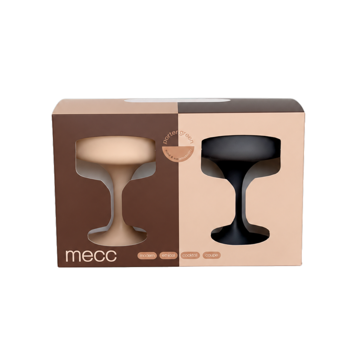 latte + donkey | mecc | unbreakable silicone cocktail coupes | porter green, coupe cocktail glass, coupe glass, coloured cocktail glasses, unbreakable cocktail glasses, cocktail glasses australia