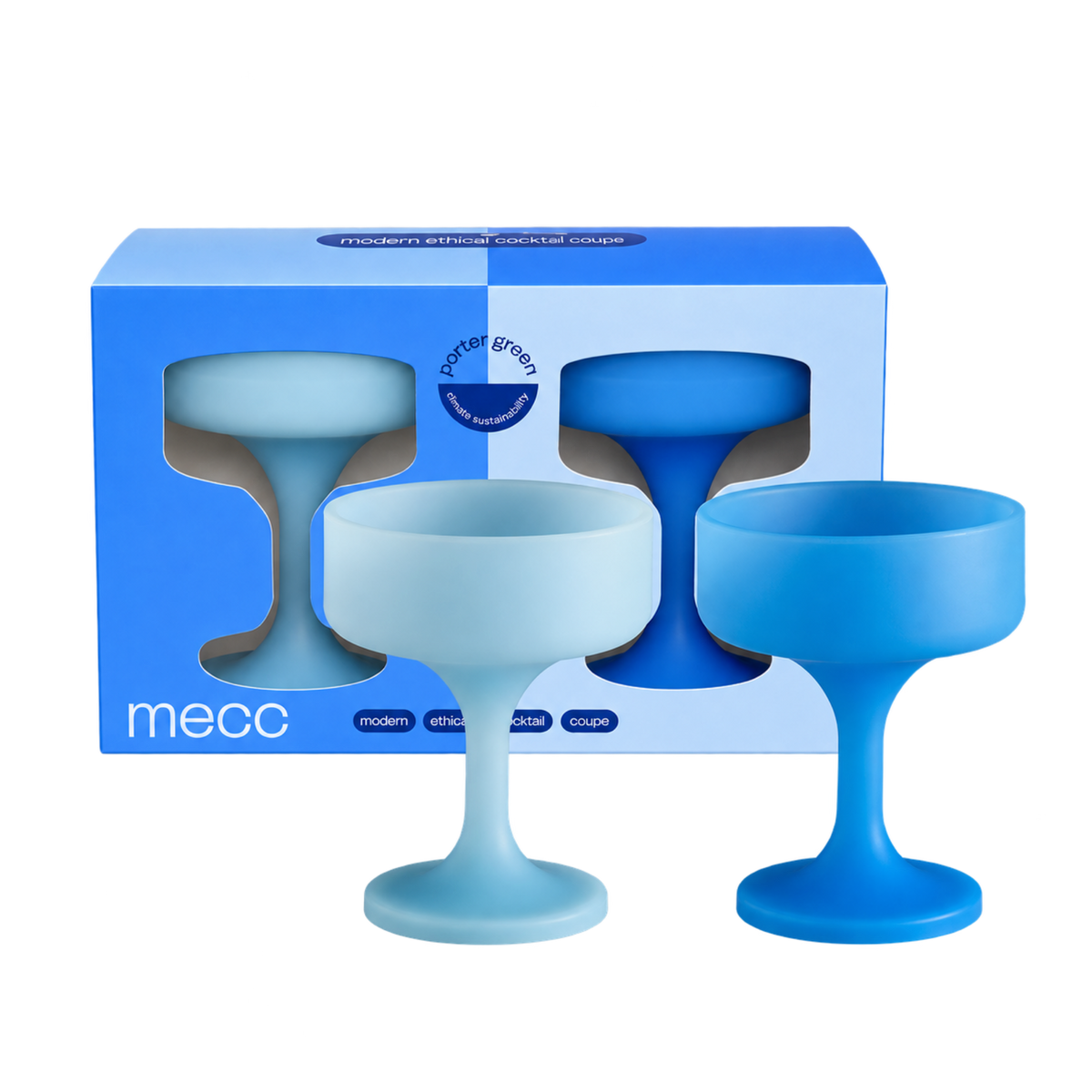 sky + kingfisher | mecc | unbreakable silicone cocktail coupes | porter green, coupe cocktail glass, coupe glass, coloured cocktail glasses, unbreakable cocktail glasses, cocktail glasses australia