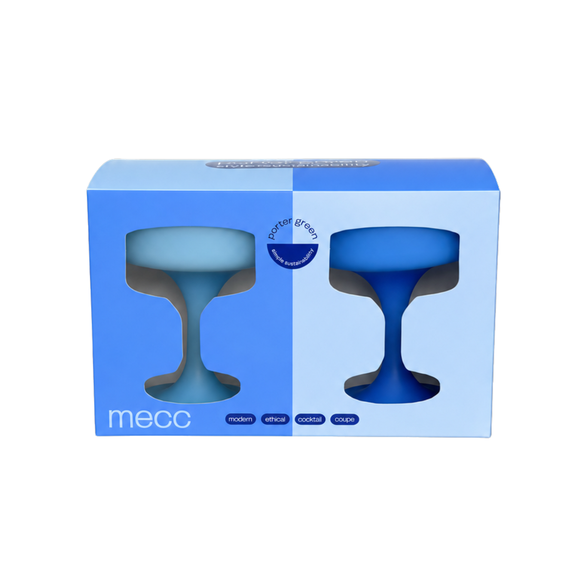 sky + kingfisher | mecc | unbreakable silicone cocktail coupes | porter green, coupe cocktail glass, coupe glass, coloured cocktail glasses, unbreakable cocktail glasses, cocktail glasses australia