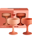 terra + peach | mecc | unbreakable silicone cocktail coupes | porter green, coupe cocktail glass, coupe glass, coloured cocktail glasses, unbreakable cocktail glasses, cocktail glasses australia