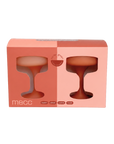 terra + peach | mecc | unbreakable silicone cocktail coupes | porter green, coupe cocktail glass, coupe glass, coloured cocktail glasses, unbreakable cocktail glasses, cocktail glasses australia
