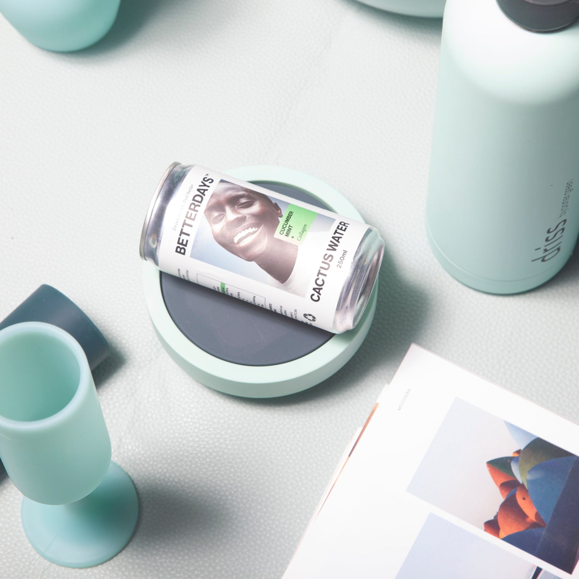 mist + ink | ciss | unbreakable silicone coasters - porter green | style + sustainability