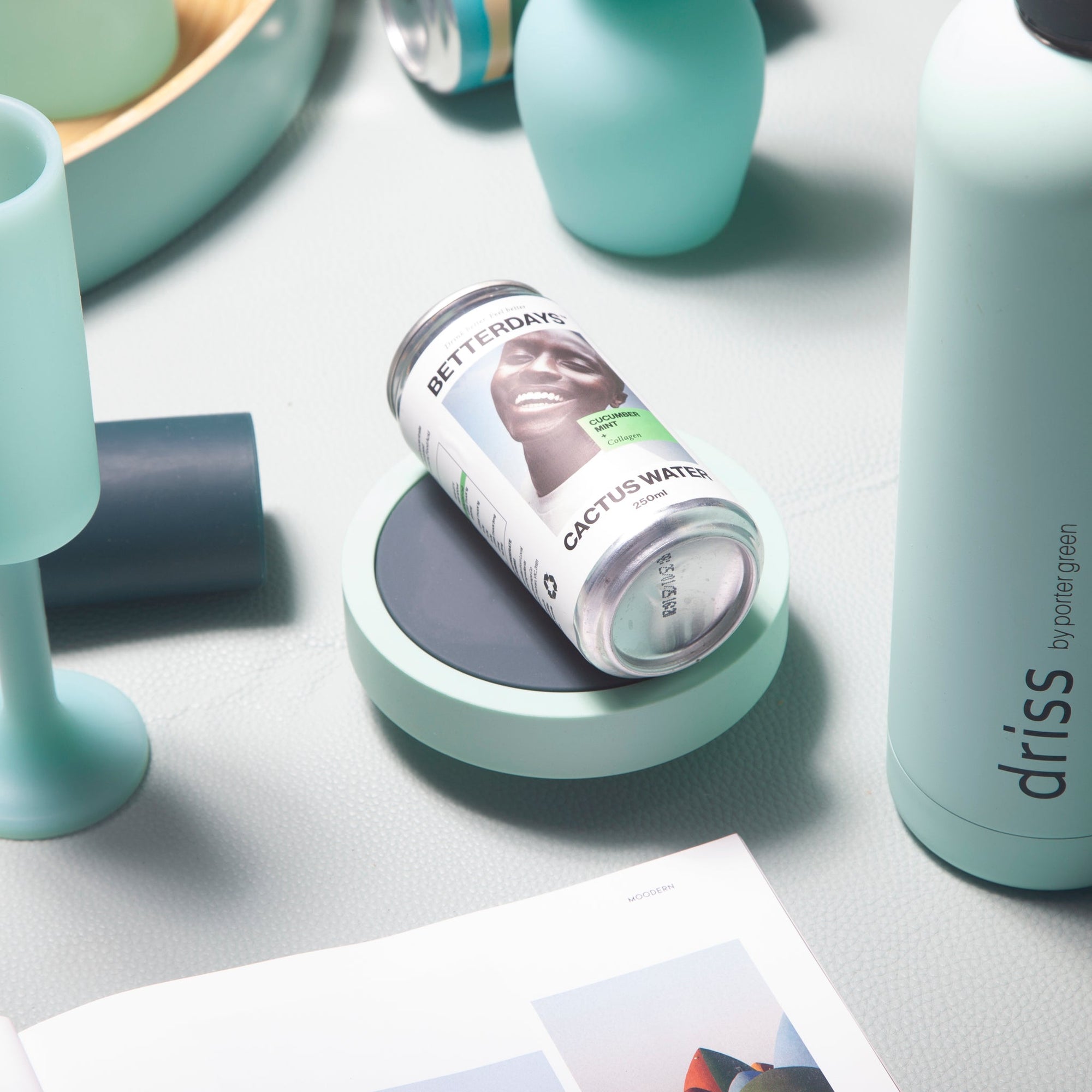 mist + ink | ciss | unbreakable silicone coasters - porter green | style + sustainability