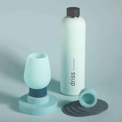 mist + ink | driss | insulated stainless steel water bottle - porter green | style + sustainability