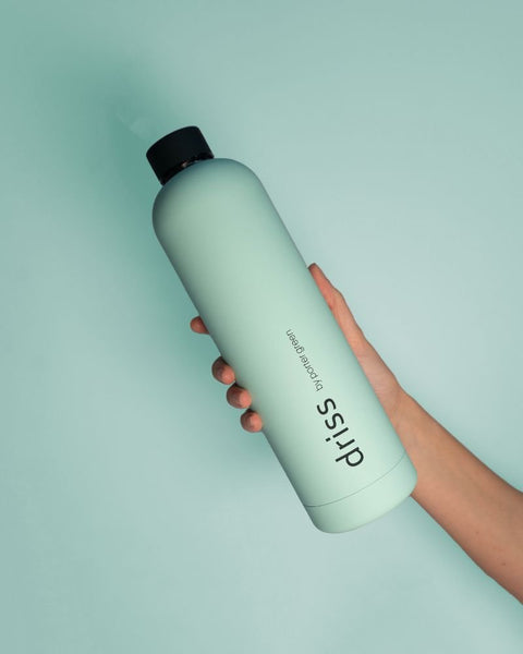 mist + ink | driss | insulated stainless steel water bottle - porter green | style + sustainability