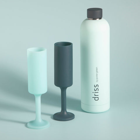 mist + ink | driss | insulated stainless steel water bottle - porter green | style + sustainability