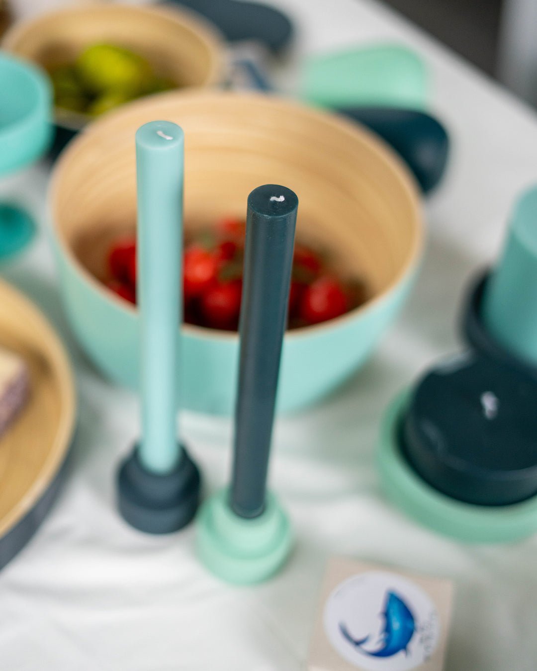 mist + ink | escc dinner candle | soy - blend unscented candles - porter green | style + sustainability