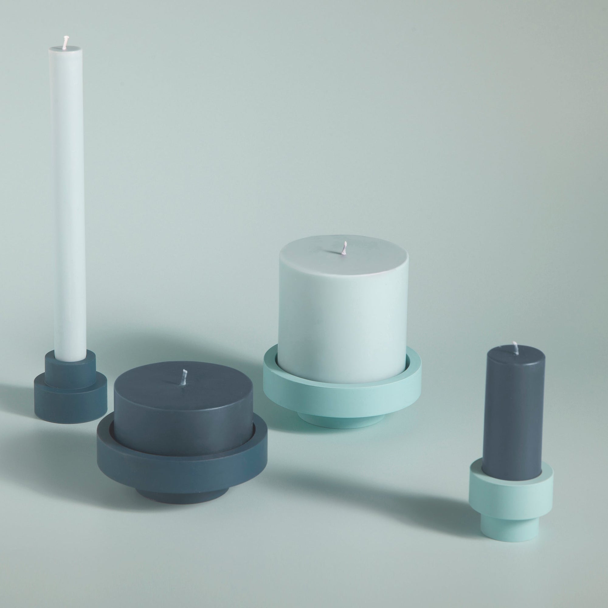 Mist + Ink | Flipp large | Silicone Unbreakable Candle Holder Set - porter green | style + sustainability