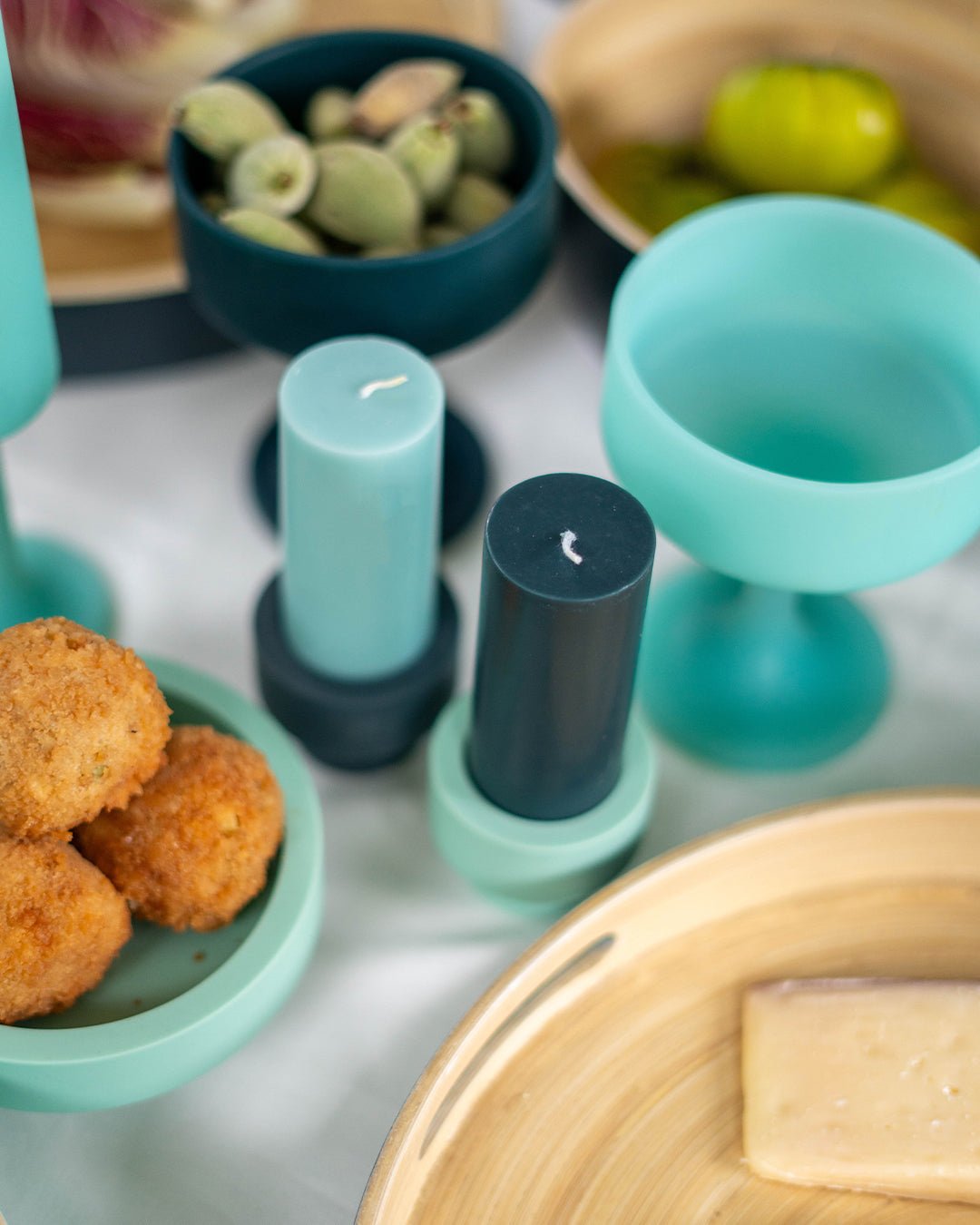 Mist + Ink | Flipp small | Silicone Unbreakable Candle Holder Set - porter green | style + sustainability