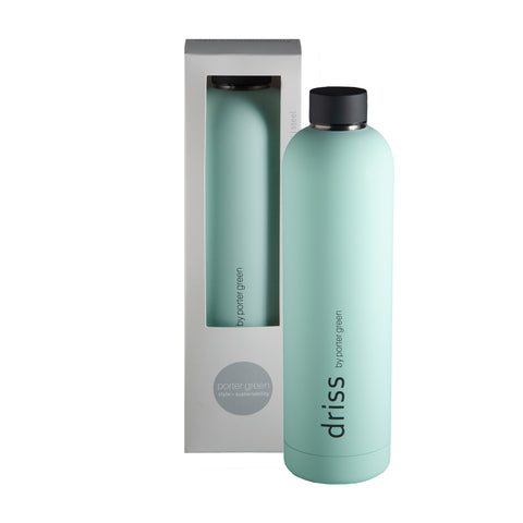 mist + ink | driss | insulated stainless steel bottle | porter green, 1l water bottle, insulated stainless steel water bottle, thermos water bottle, 1l drink bottle, insulated wine bottle