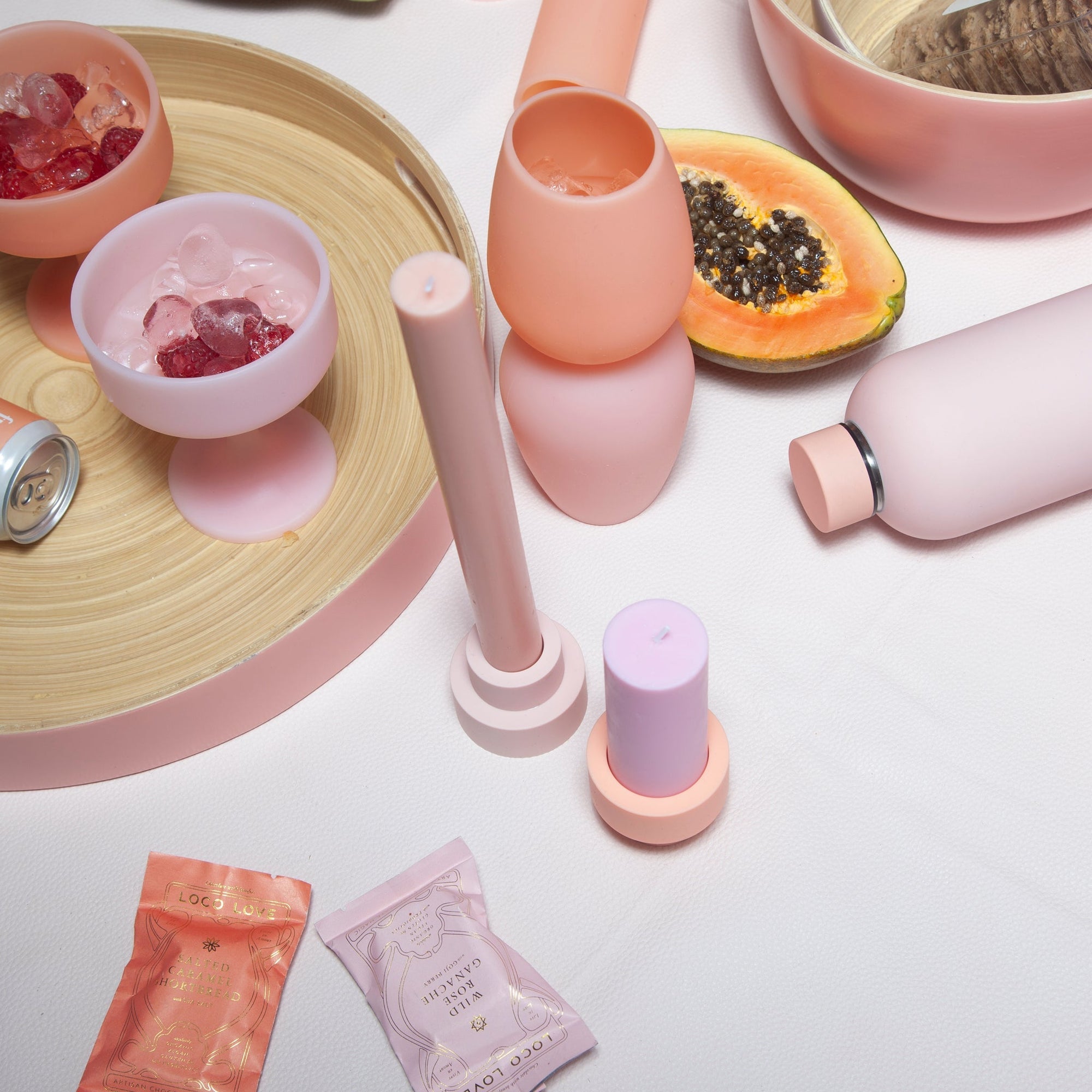 peach + petal | escc dinner candle | soy - blend unscented candles - porter green | style + sustainability