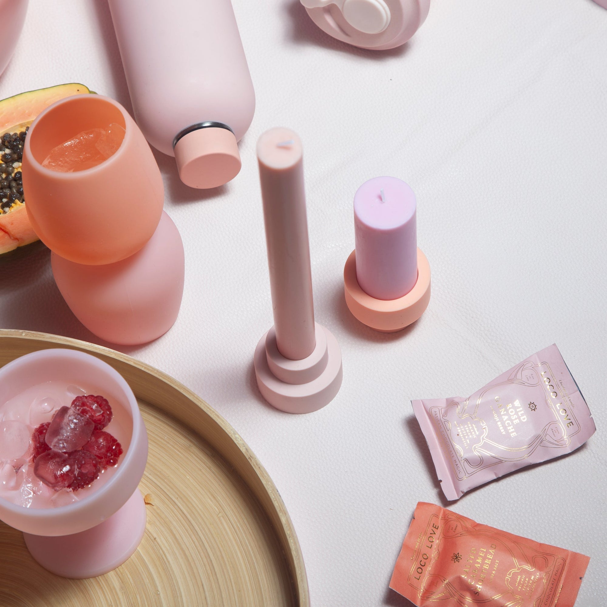 peach + petal | escc dinner candle | soy - blend unscented candles - porter green | style + sustainability