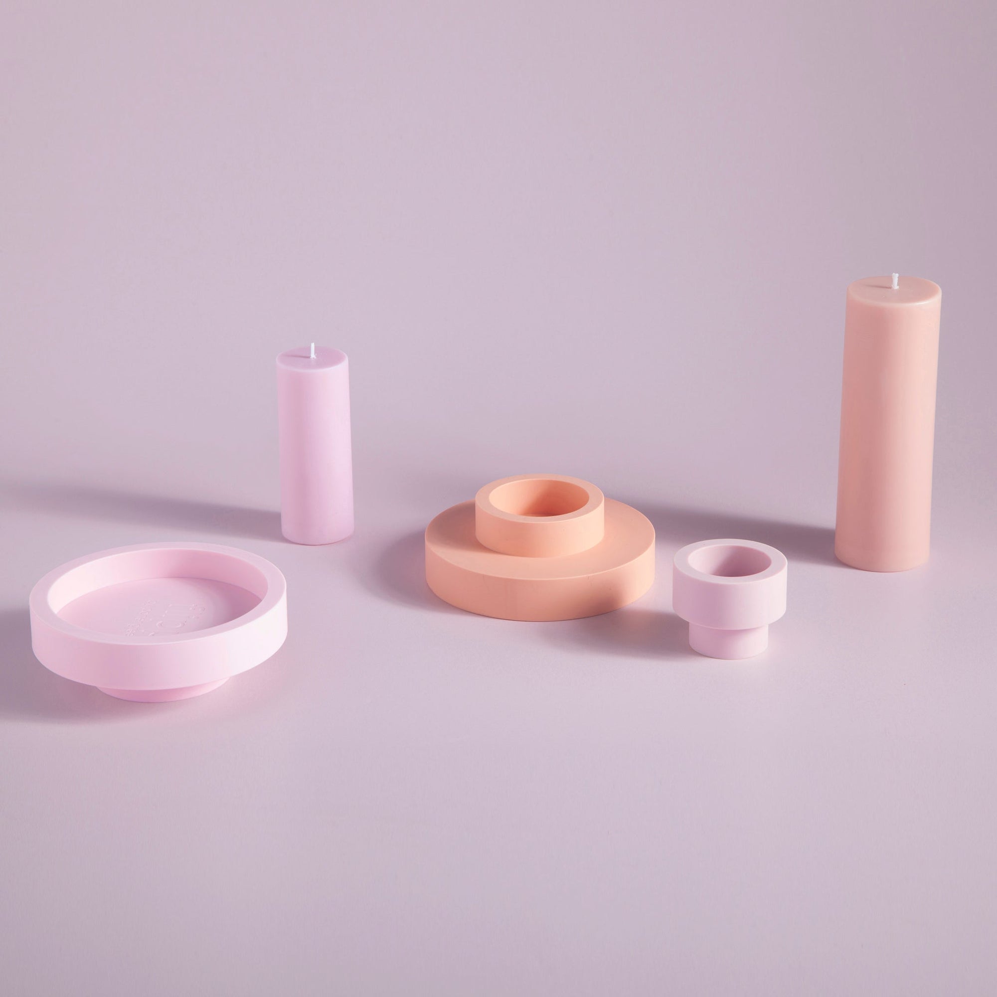 Peach + Petal | Flipp large | Silicone Unbreakable Candle Holder Set - porter green | style + sustainability