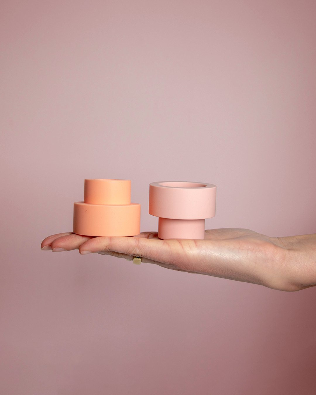 Peach + Petal | Flipp small | Silicone Unbreakable Candle Holder Set - porter green | style + sustainability