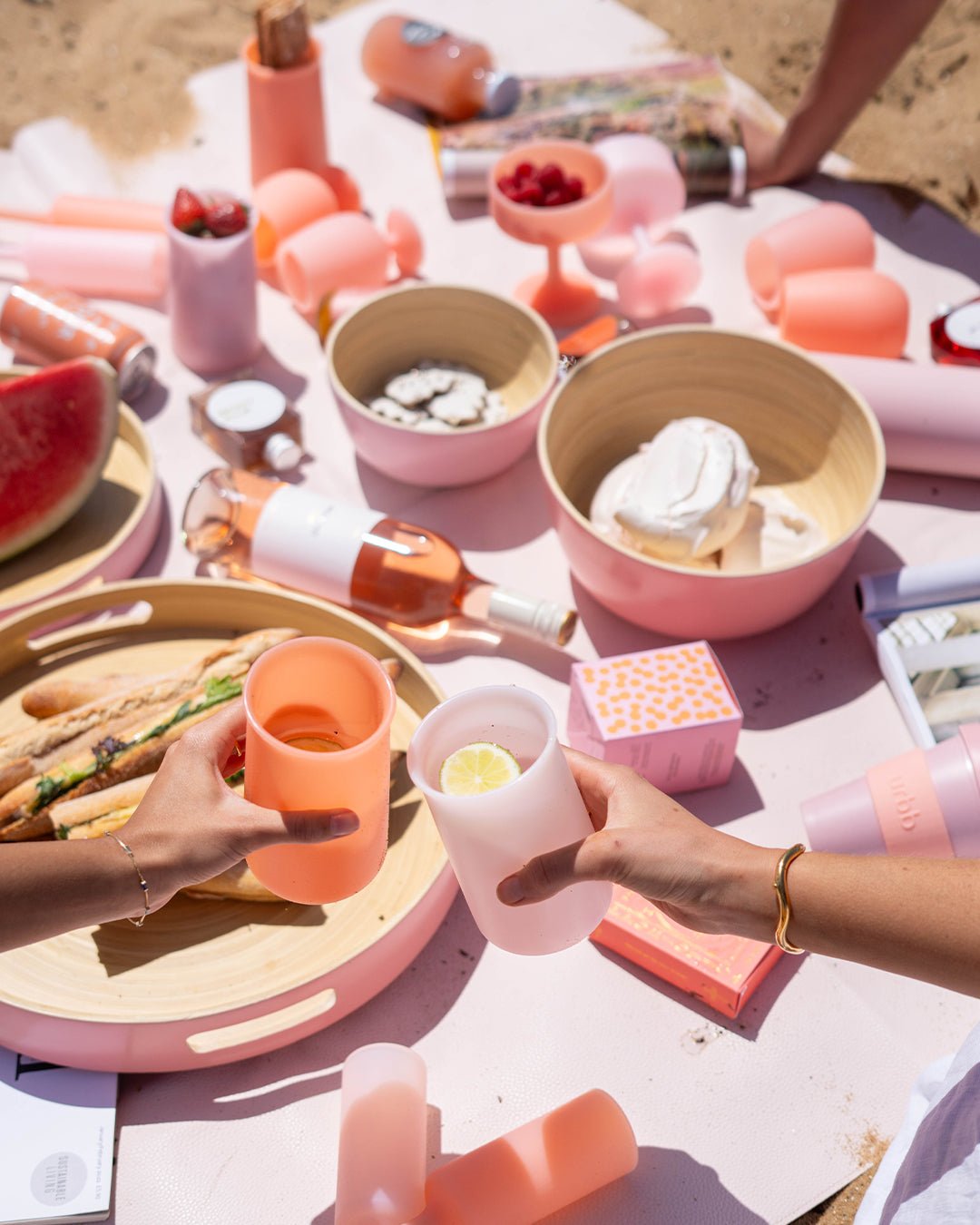 peach + petal | privv | vegan leather waterproof picnic rug - porter green | style + sustainability