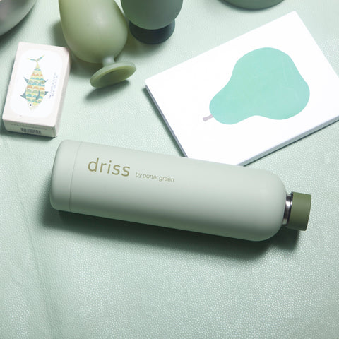 sage + olive | driss | insulated stainless steel water bottle - porter green | style + sustainability