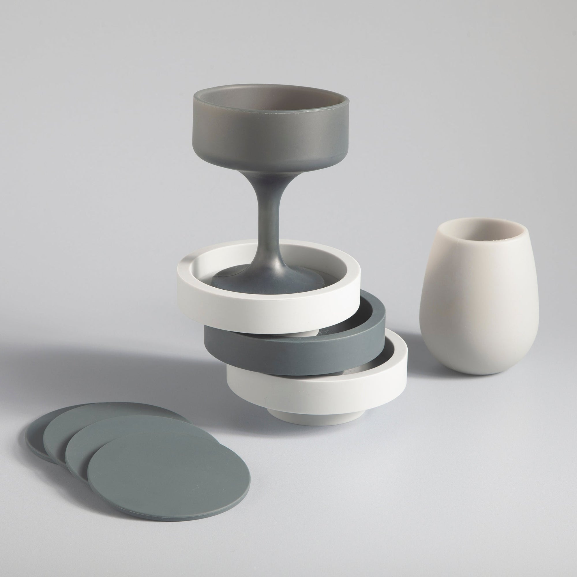 Smoke + Storm | Flipp large | Silicone Unbreakable Candle Holder Set - porter green | style + sustainability
