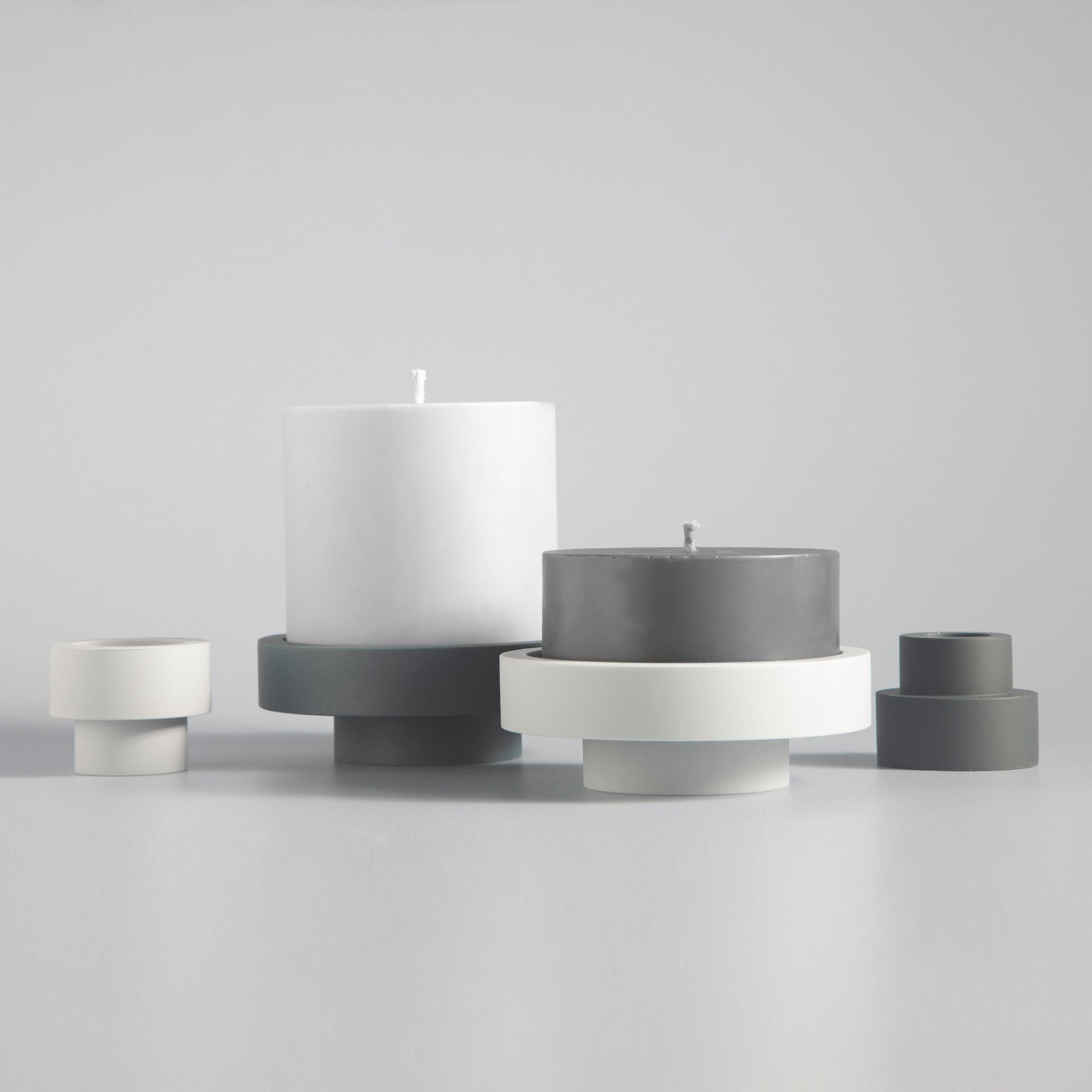 Smoke + Storm | Flipp large | Silicone Unbreakable Candle Holder Set - porter green | style + sustainability